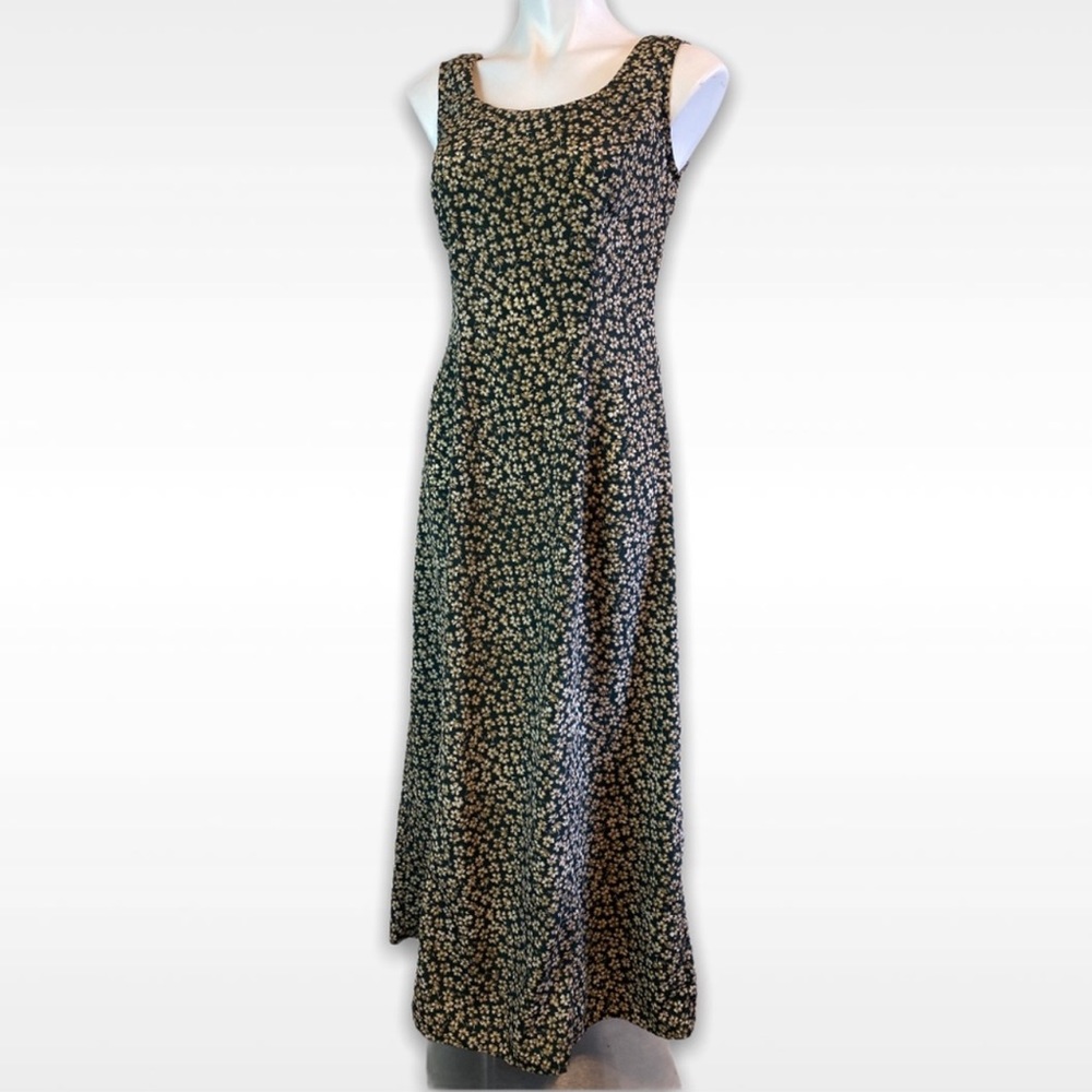 Floral green maxi dress